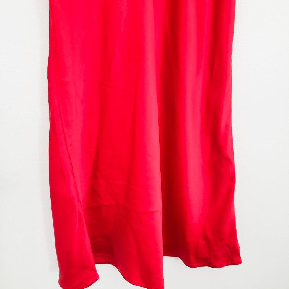 Reformation Cher V Neck Silk Slip Dress in Red XS - Picture 6 of 8
